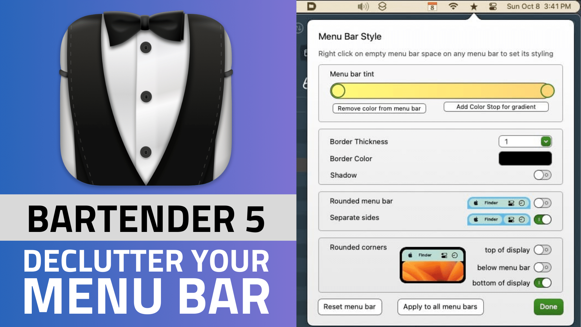 Bartender 5 For Mac v6.1.0 Best Menu Bar Organizer and Managment app For MacOS X