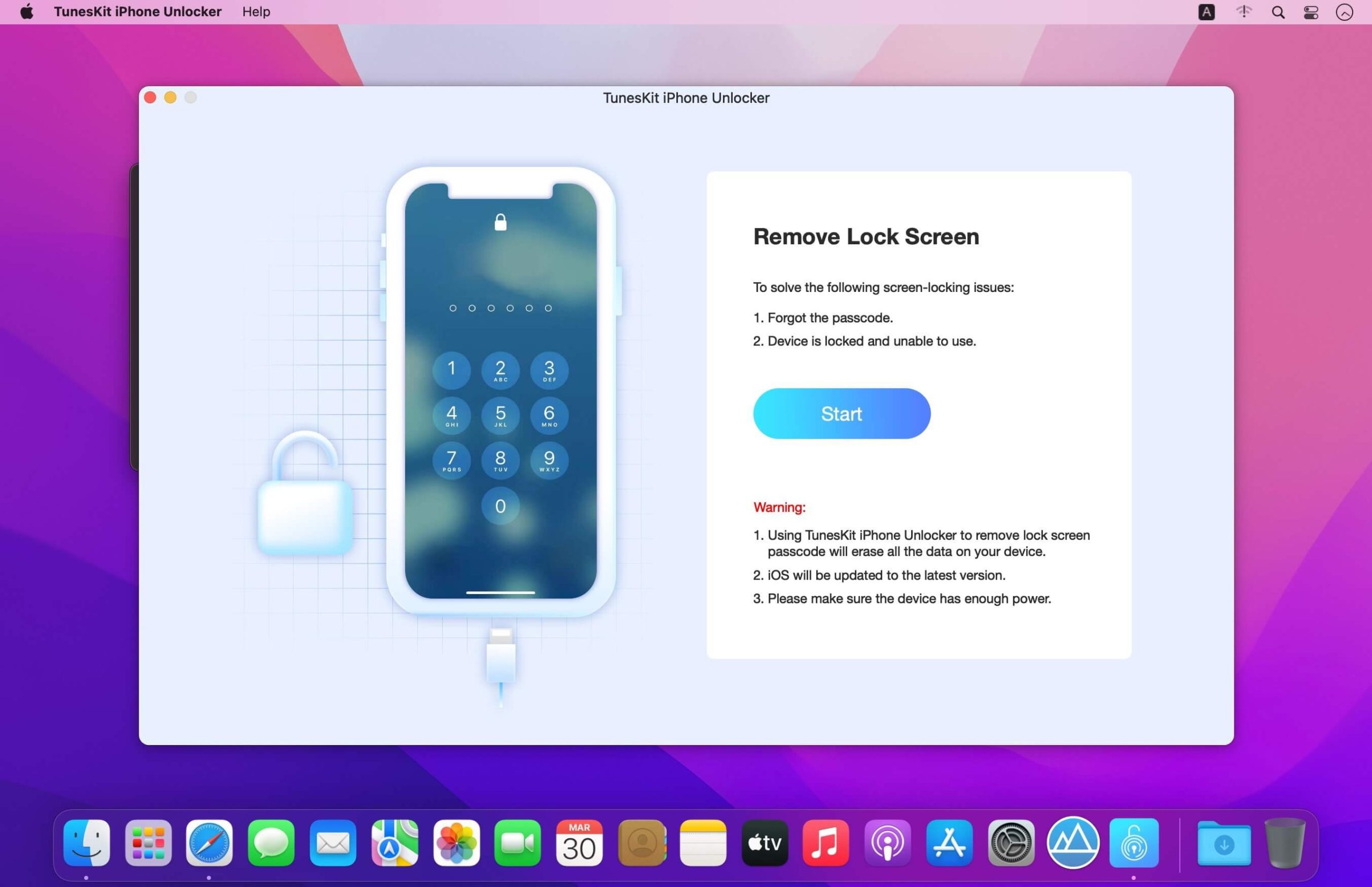TunesKit iPhone Unlocker For Mac with keys