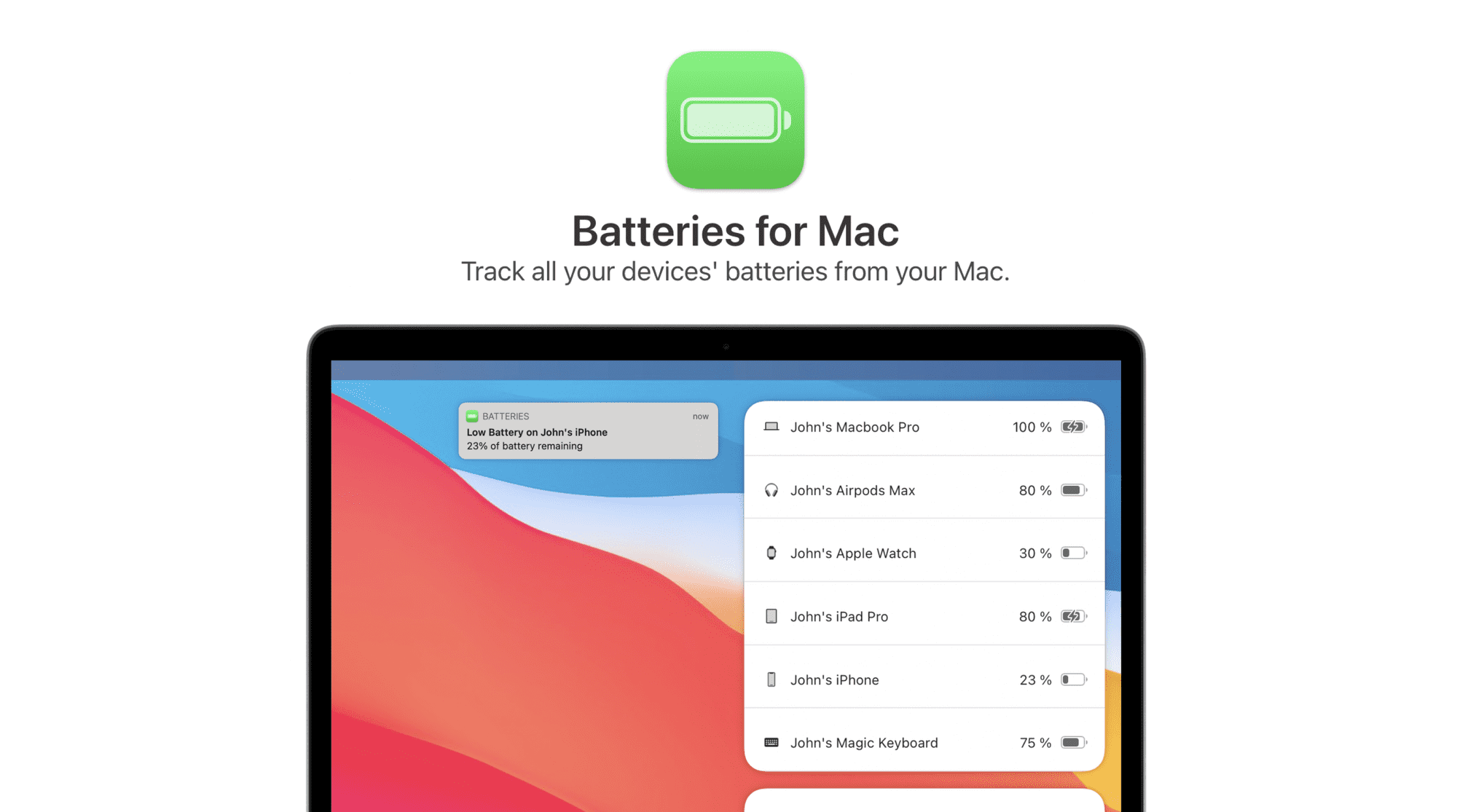 Batteries For Mac v2.2.8 Best Recharging Notifier App For MacOS X Batteries For Mac